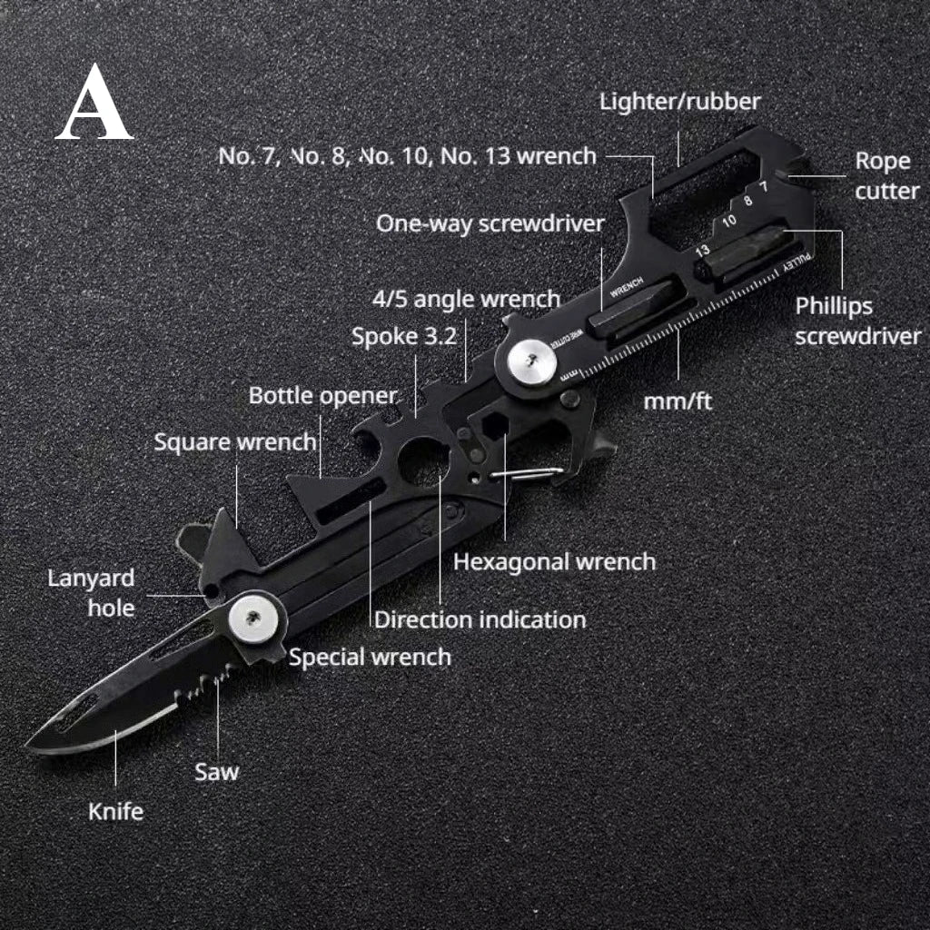 Multifunctional EDC Tool Card Folding Scissor Knife Outdoor Camping Gear