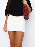 Retro Women Denim Skirt Vintage High Waist Slim Sexy Mini Skirts Summer Streetwear Casual All Match Lady Jeans Skirt New