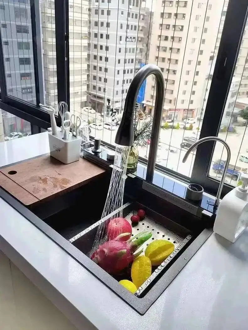 Sinks Creative Smart Kitchen Sinks for Apartments Modern Metal Multi-functional Sinks Kitchen Luxury Household for Rental Houses
