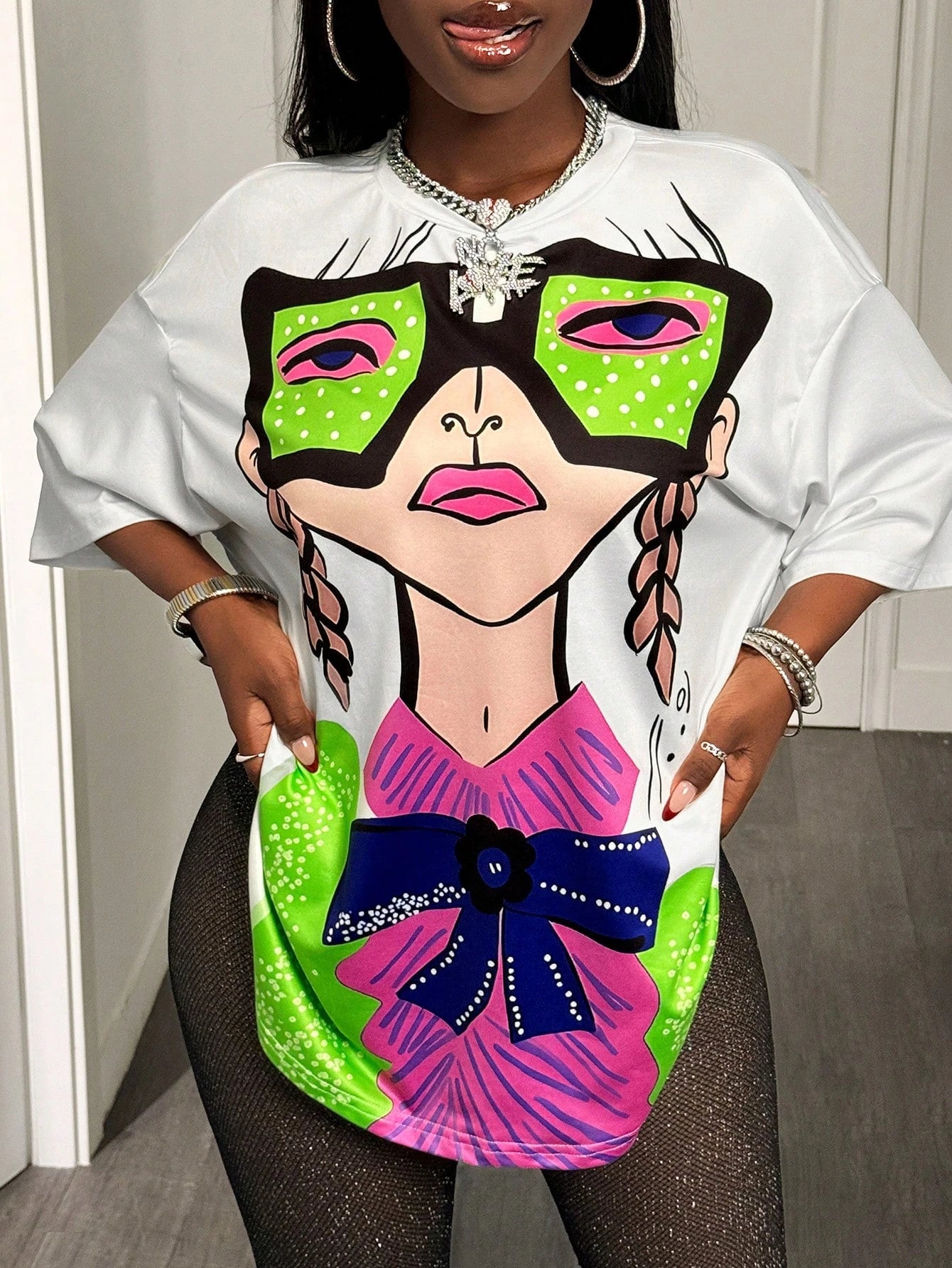 BamGleam Oversized T-shirt Loose Casual Hip-Hop Style Graphic Printed Women T-Shirt Summer Fashion Y2k Ladies Clothes Female Tee