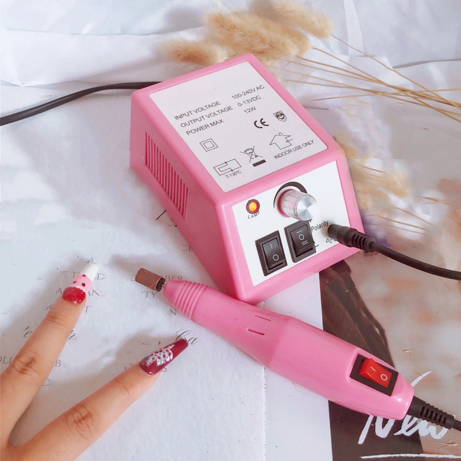 Nail Drill Machine Set Professional Nail Files Kit Drill Bits Gel Polish Remover Tools Cutters Menicure Pedicure Acrylic Nails