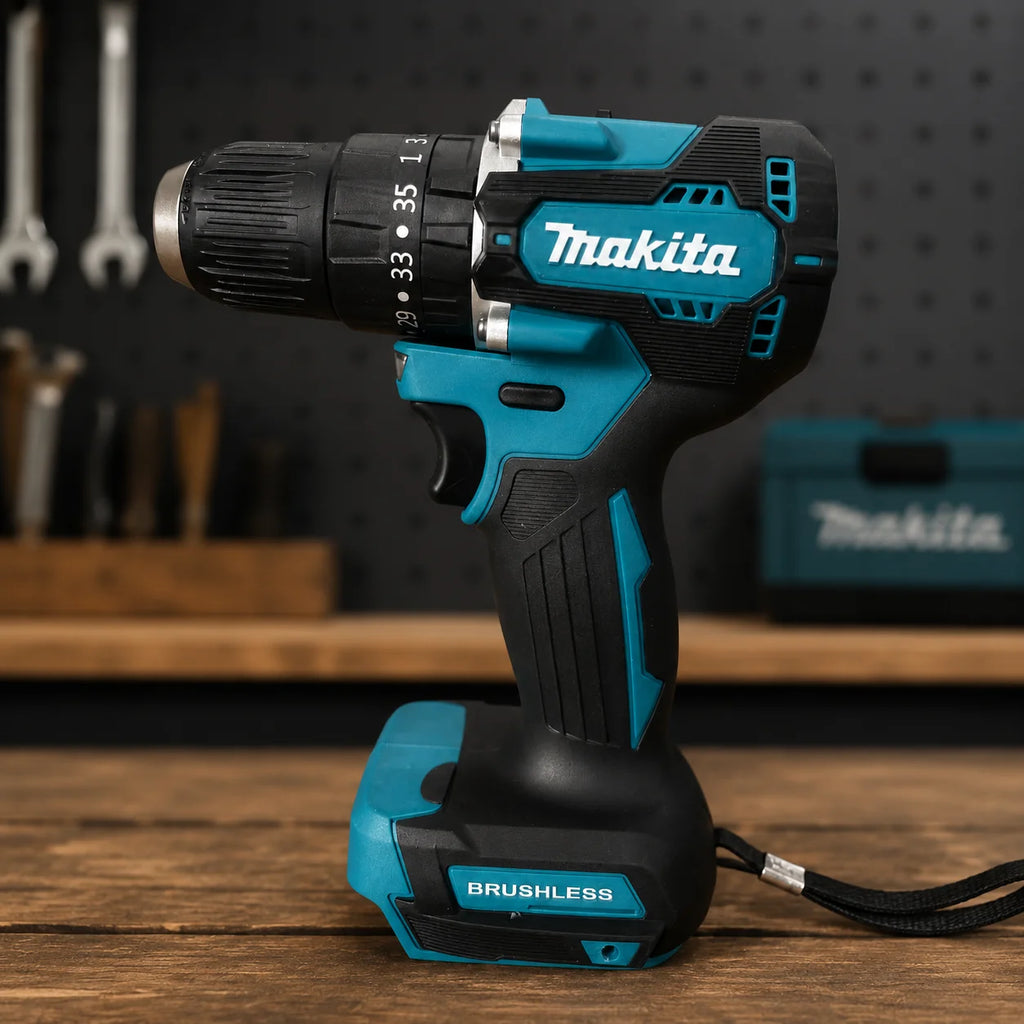 Makita Original DDF487 18V LXT Brushless Drill Driver, Multifunctional Rechargeable Screwdriver for Wood Metal Drilling Tasks