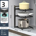 Kitchen Sink Storage Rack Multi-Layer Cooker Storage Rack for Home Stovetop Cabinets Adjustable Pot Rack Pantry Storage