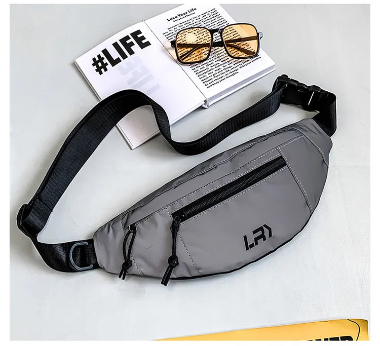 Techwear Style Colorful Reflective Fanny Pack Punk Hip Hop Crossbody Bag Men Women Outdoor Casual Motorcycle Sport Waist Bag