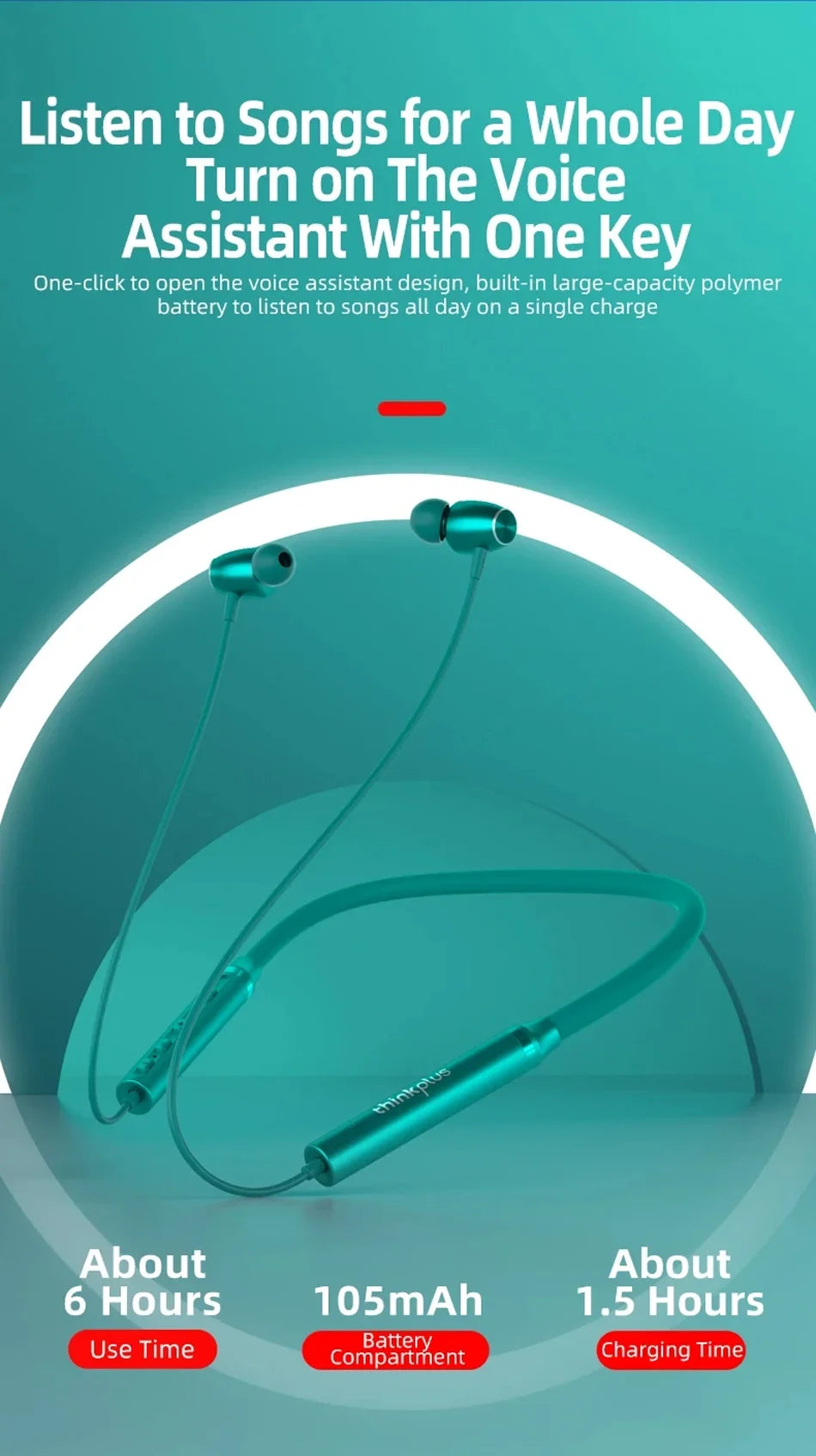 Lenovo HE05X Neckband Earphones Wireless Bluetooth 5.0 Earbuds Waterproof Sport Headset with Mic Magnetic Neckband Earphone New