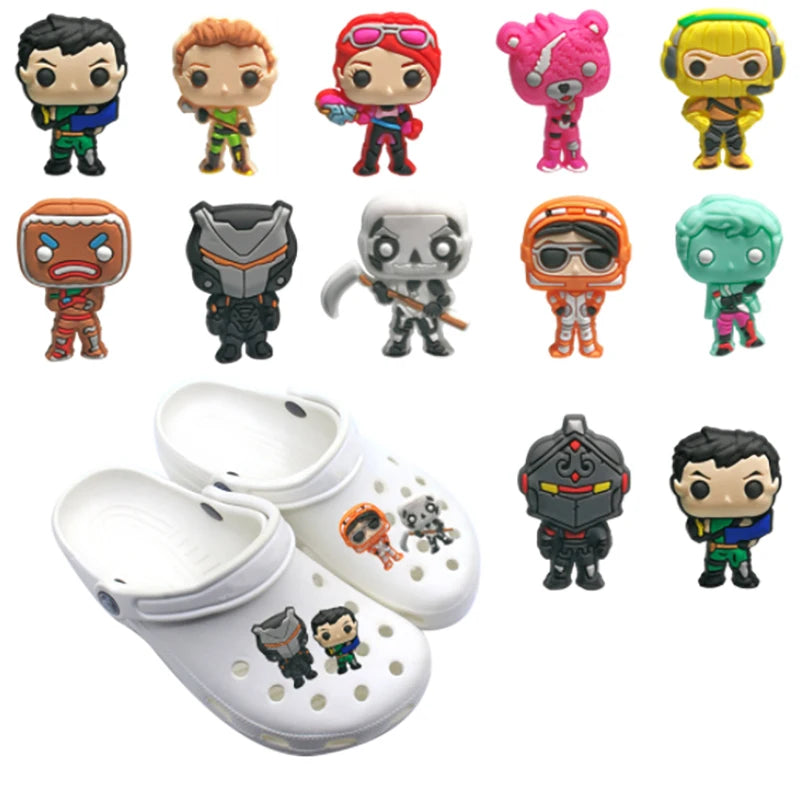10-21pcs Game Characters Popular Shoe Charms Cartoon Shoes Accessories Decoration Buckle Fit Clog Sandal Wristbands Accessory