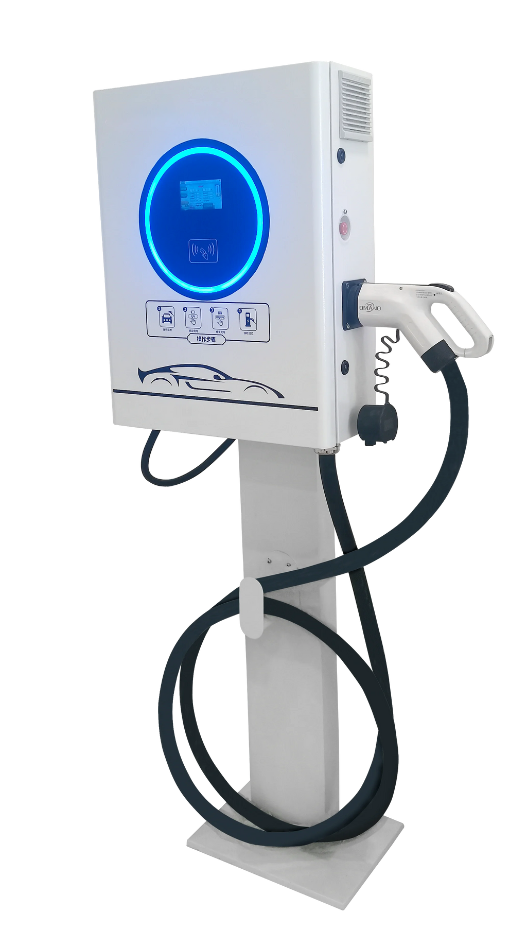 DC EV Charging Station 120kW Fast Charger CCS2 GBT Dual Connectors RFID LCD Screen Commercial Public Fast Charger