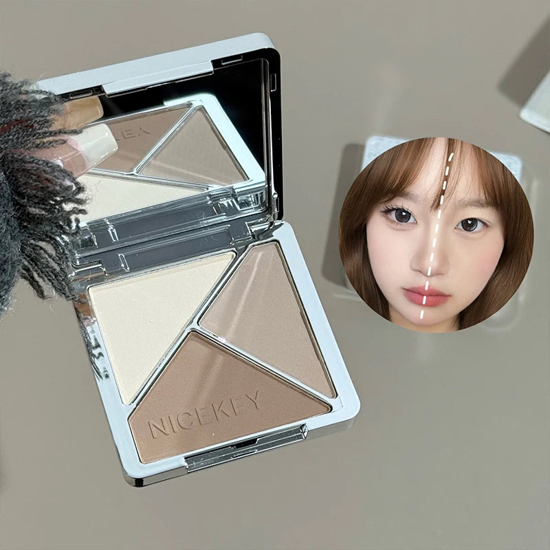NICEKEY Face Makeup Sets Include 4 Lipgloss,1 Blush,1 Pressed Powder,1 Eyesshadow Palette,1 Contour Palette With Necklace Gift