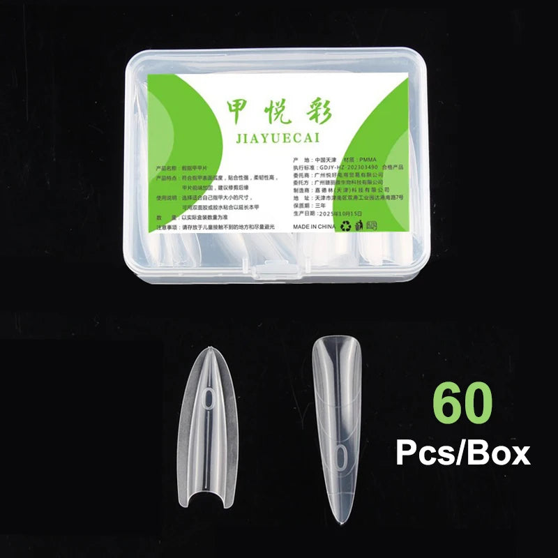 Sandwich Dual Nail Forms 60pcs 15Size Quick Extensions-Dual Forms T-shaped Ellipse Manicure Forms Top Mold Bottom Mold 3D