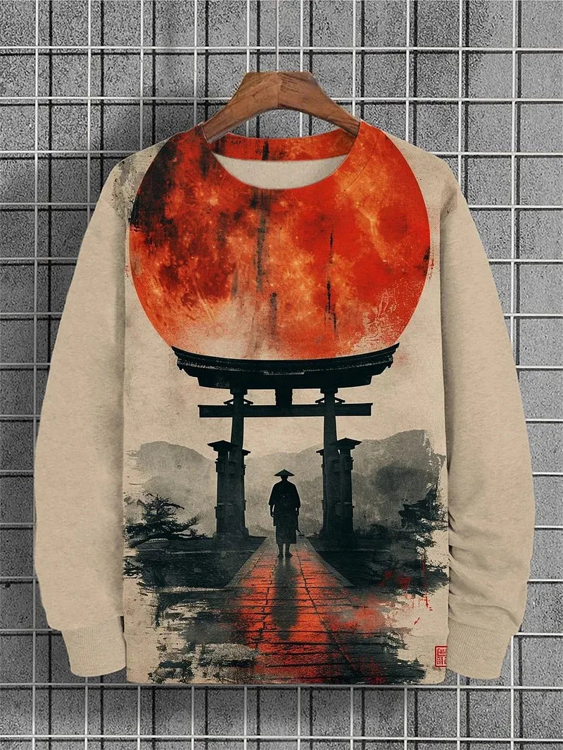 Men's Animal Cat Sweatshirt Long Sleeved Sweatshirt O-Neck Fashion Cool Daily 3D Printed Japanese Art Prints Casual Sweatshirt