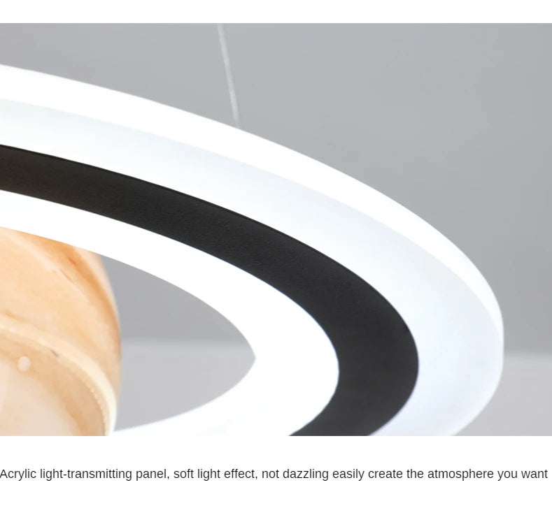 Saturn Pendant Lights for Children Bedroom Modern Led Hanging Lamp Planet Decoration Kids Lighting Ceiling Chandeliers Modern
