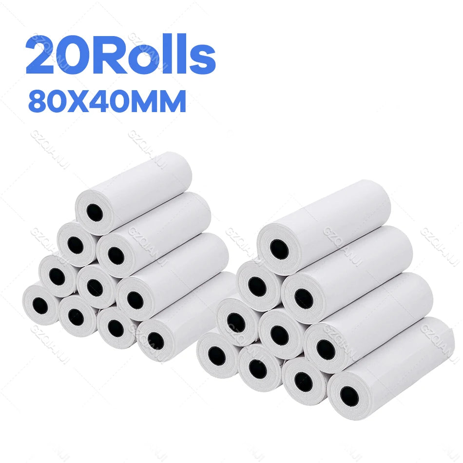 80mm Width Non-Adhesive Thermal Printer Paper for Pos Receipt Maker Black on White Printing 3 Rolls Suitable Notes List Photo