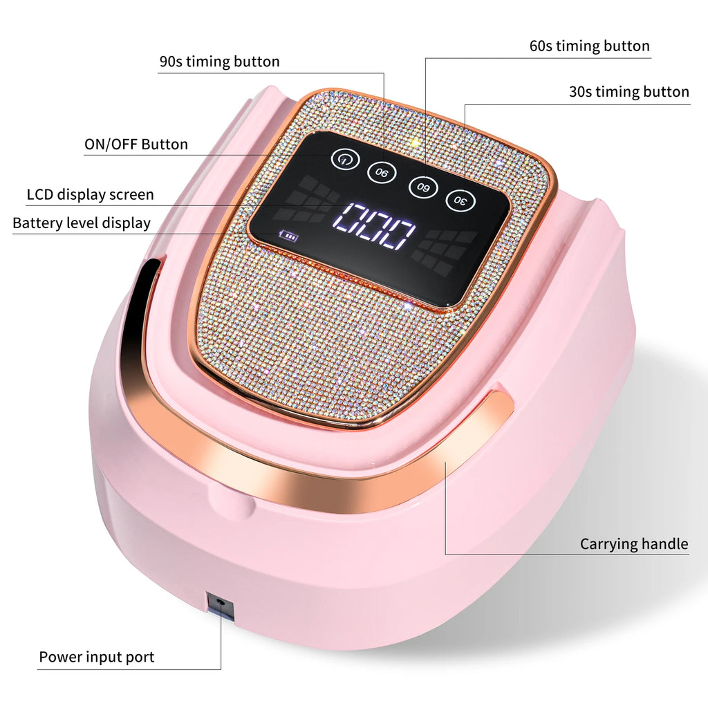 Professional UV LED Nail Lamp Rechargeable 30 LED Nail Dryer Suitable for All Gel Nail Polish Curing Lamps Manicure Salon Tools