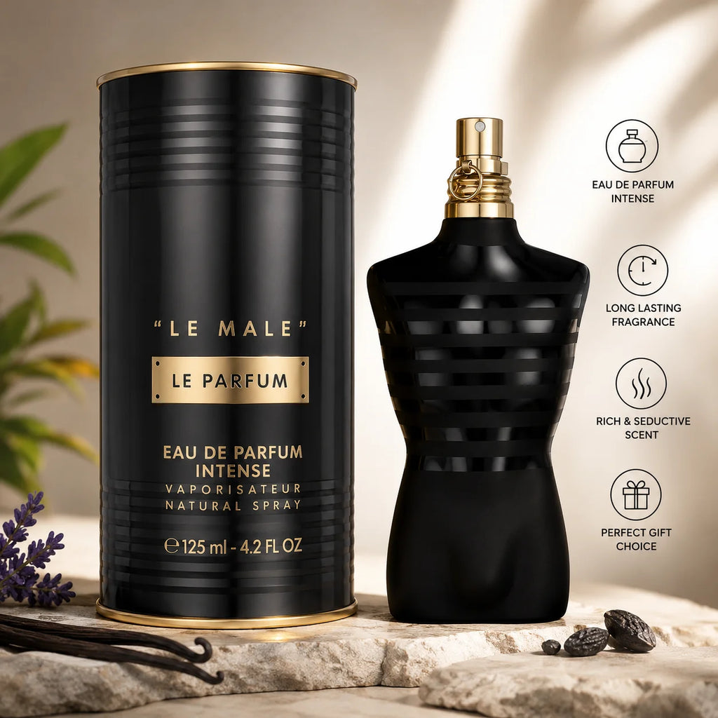 Le Male Le Parfum by Jean Paul Gaultier for Men 4.2 oz Eau De Parfum Intense Spray Long Lasting Cologne Spray Fragrances