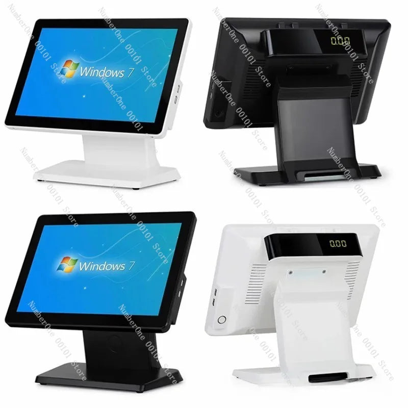 Retail Store 15 Inch POS Cash Register Single Dual Screen Wall Mounted Touchscreen All In One Ordering Machine Restaurant