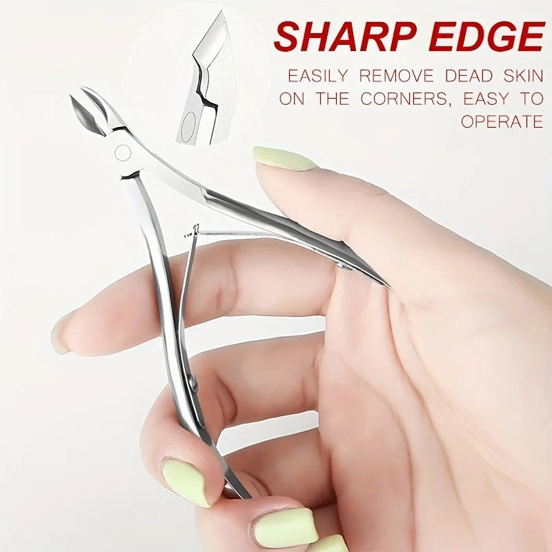 7Nail care tool set: polishing strips, nail file, polishing bar, stainless steel cuticle scissors, cuticle pusher, manicure and