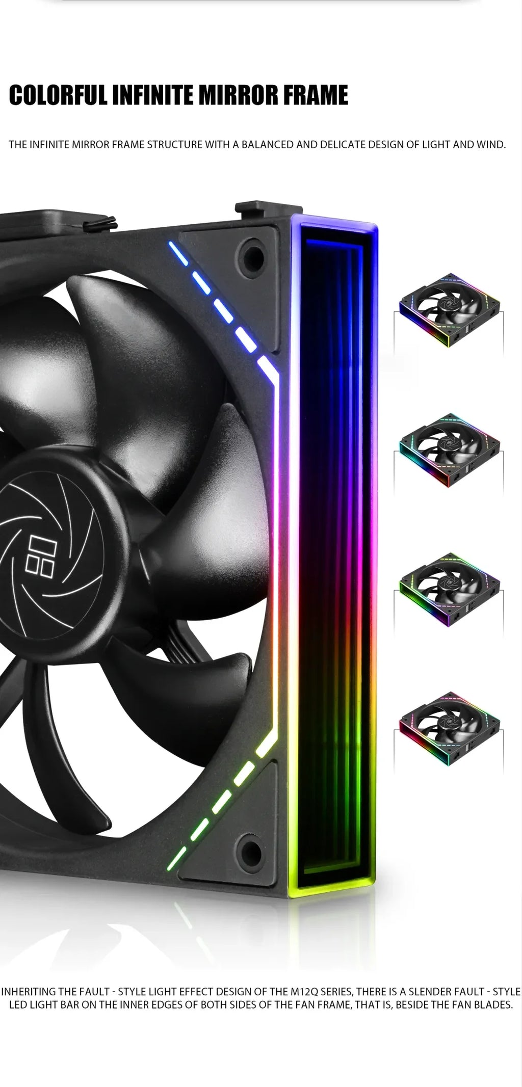 Thermalright TL-M12Q X2 120mm PC Case Cooling Fans, Daisy-Chain | 2000RPM | High Airflow | ARGB | Dual Infinity Mirrors Lighting