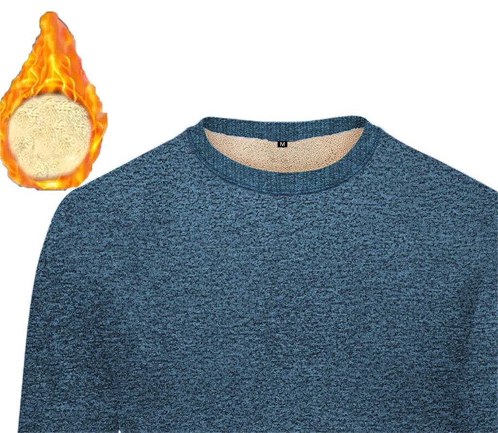 Lamb Fleece Round Neck Top for Men in Winter with Thick and Warm Fleece Hoodie