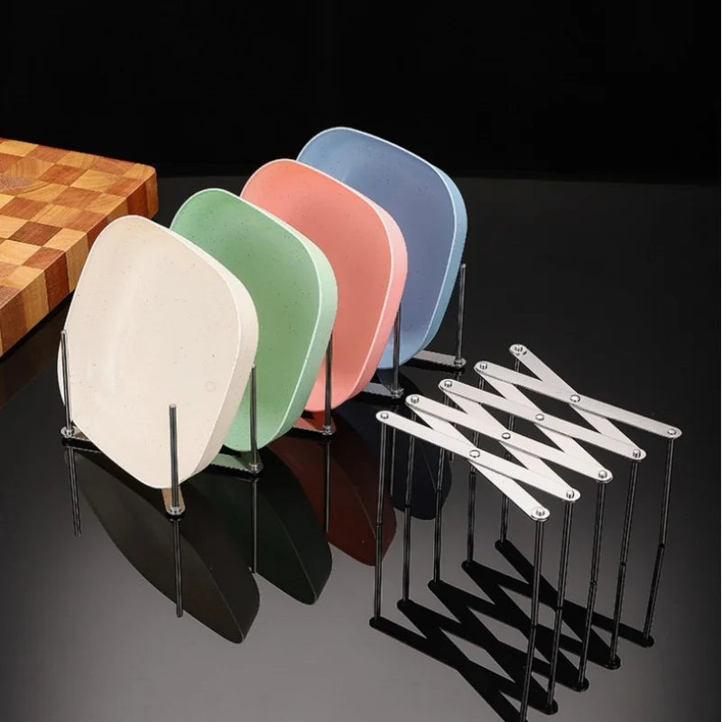 Adjustable Pot Lid & Plate& Pans Multipurpose Organizer Rack Holder Stainless Steel Dish Plate Drying Rack