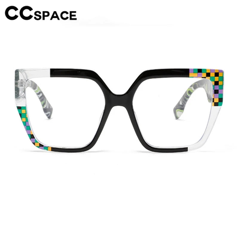 Colorful Large Frame Reading Glasses Women Trendy Big Size Square Resin Presbyopic Eyeglass Custom Prescription Spctacle #304000