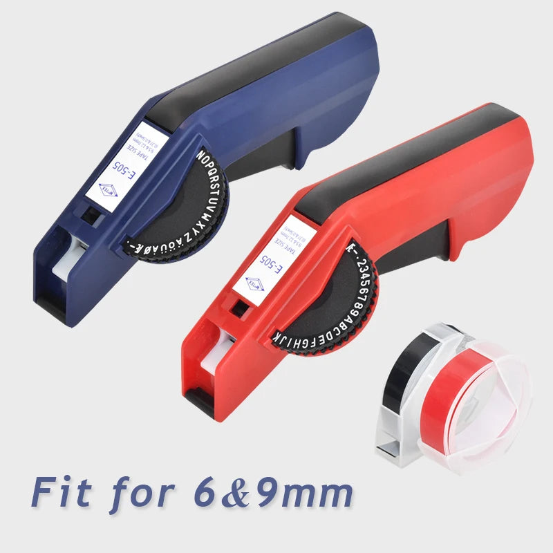 Original Motex E5500 E-505 Manual Label Maker e-5500 Suit For 6/9mm DYMO 3D Embossed Tape Can Replace 1610 12965 1880