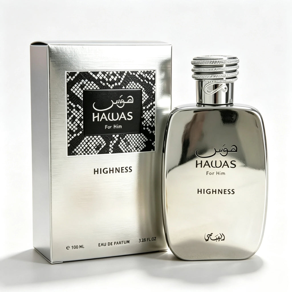 Hawas Highness For High Men's Light Essence, A Refreshing Citrus, Starts With A Slow Transition To A Calm Marine Woodiness