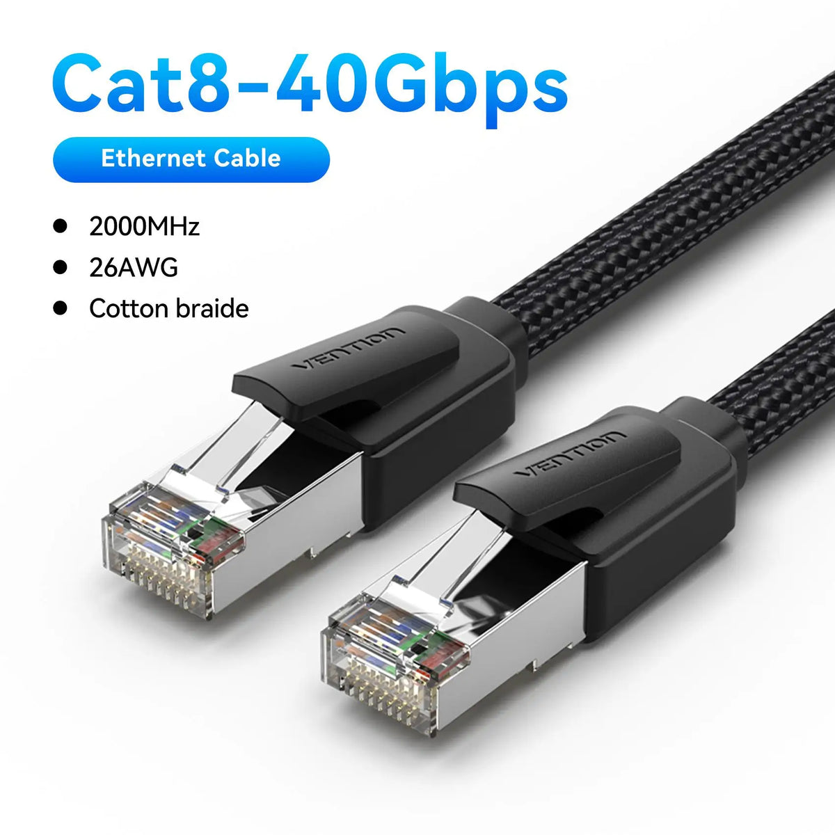 Vention CAT8 Ethernet Cable High Speed SFTP 40Gbps 2000MHz RJ45 Shielded Indoor for Router PC PS5 Modem Xbox Network Lan Cord