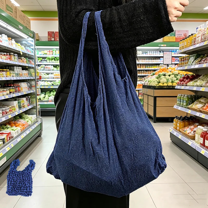 New Bubble Bags Expansion Fold Pleated Flexible Stretch Mini Shopping Bag Large Capacity Elastic Portable Handbag Storage Bag