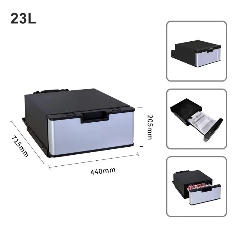 23L Compressor Drawer Car Fridge DC12V 24V Built-in Refrigerator For Truck RV Camper Van Yacht Boat Outdoor Cooling Cooler