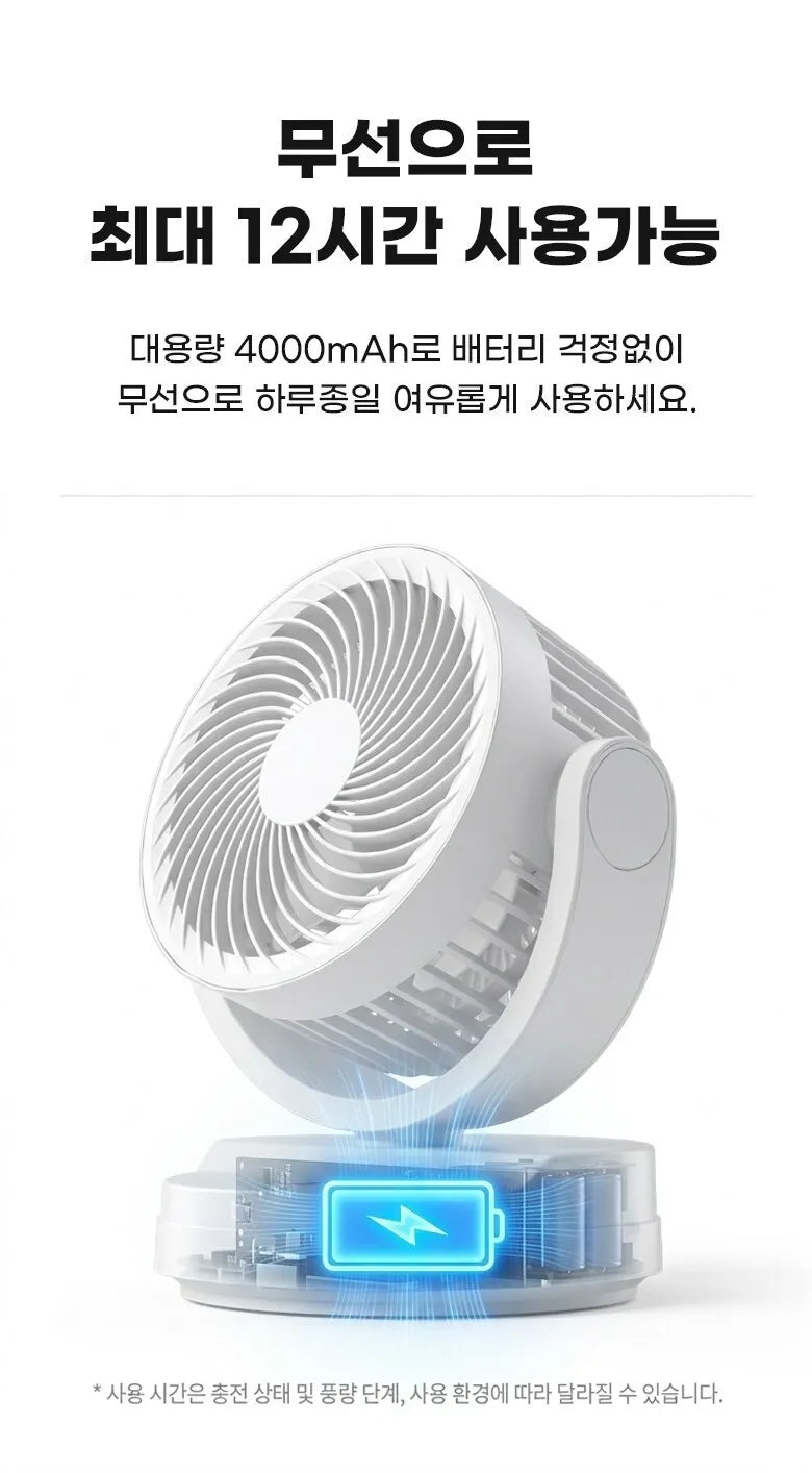 Air circulator fan, USB mini fan, quiet operation, long battery life, small oscillating rechargeable fan, portable.
