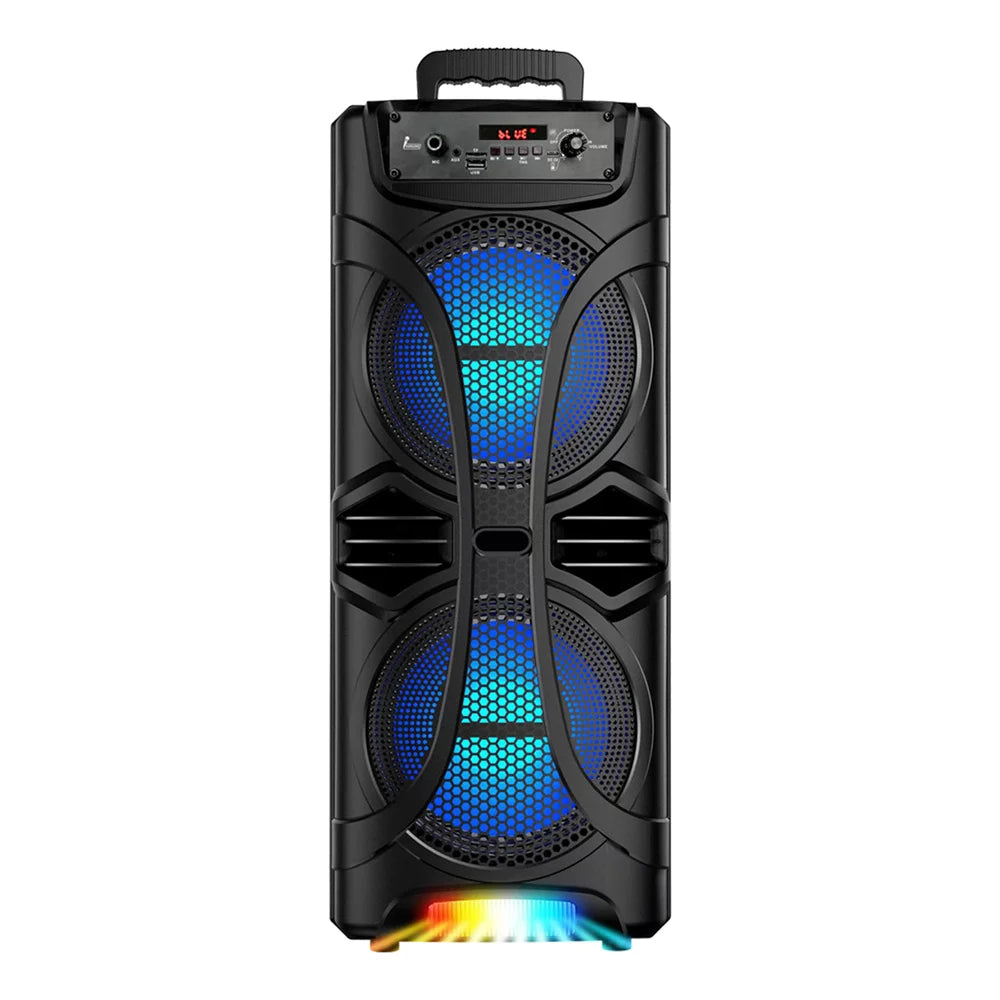 6000W Portable Party Bluetooth Speaker Sound System  Rechargeable Outdoor Loud Karaoke Dual 8 " Speaker