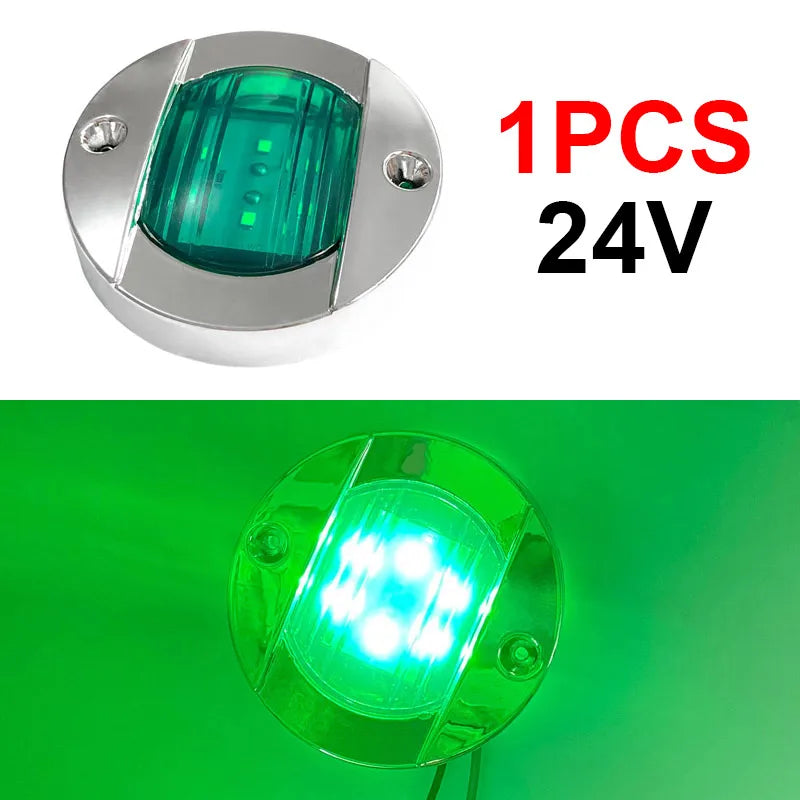 1Pcs DC12V/24V Marine Boat Transom LED Stern Light Round Cold White LED Tail Lamp Yacht Accessory Blue/White/Yellow/Green/Red