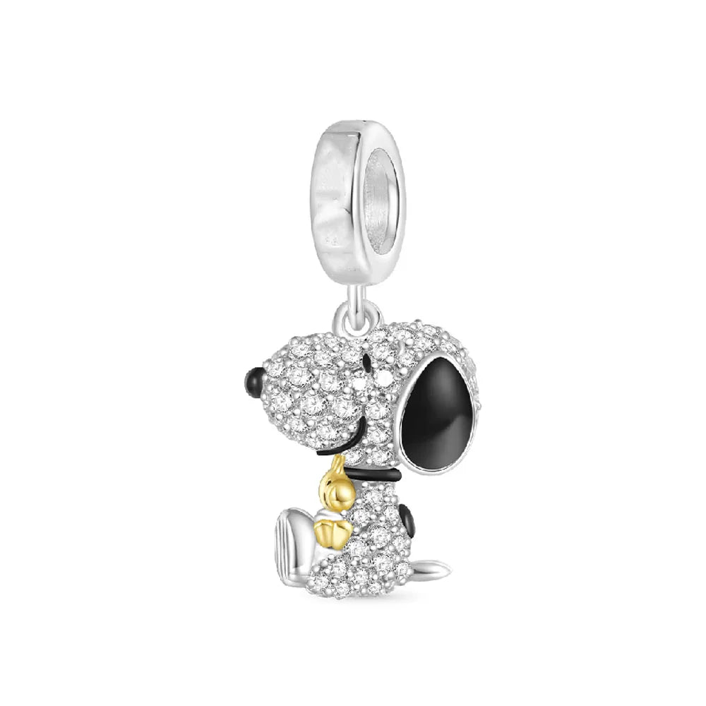 Cartoon 925Silver Balloon Dog, Red House, Watermelon Dog Male and Female Pendant,Fit Bracelet DIY Jewelry for Girls and Children