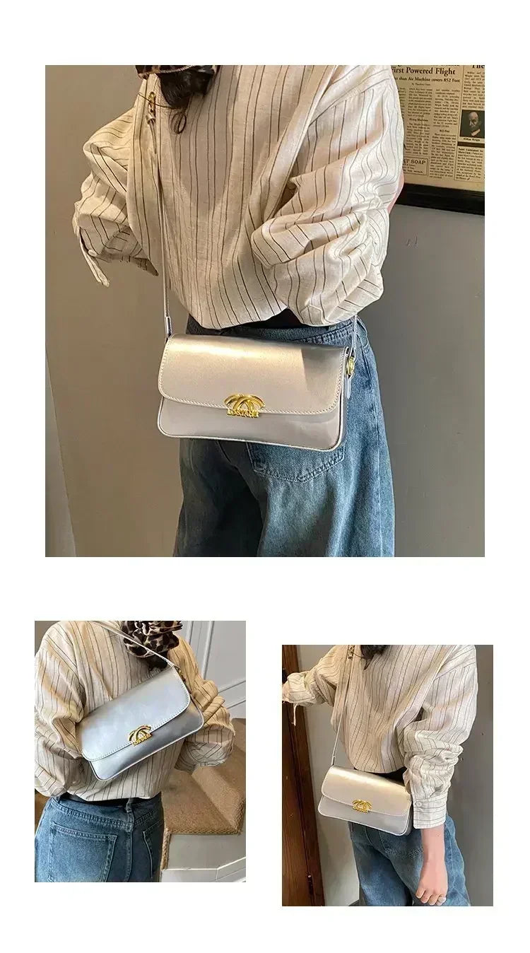 Classic Designer Leather Handbag For Women Crossbody Shoulder Bag Elegant Ladies Tote Purse Luxury Brand