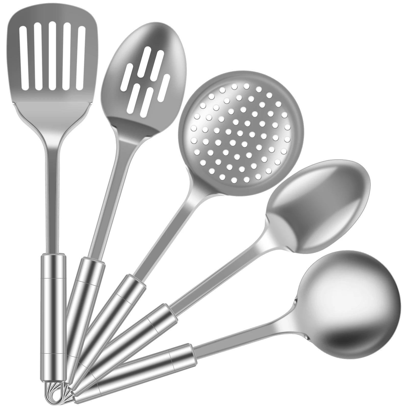 5/10Pcs Kitchen Cooking Utensils Set Durable Stainless Steel Cooking Tool Washable Spoons Spatula Utensils Kitchen Gadgets Tools