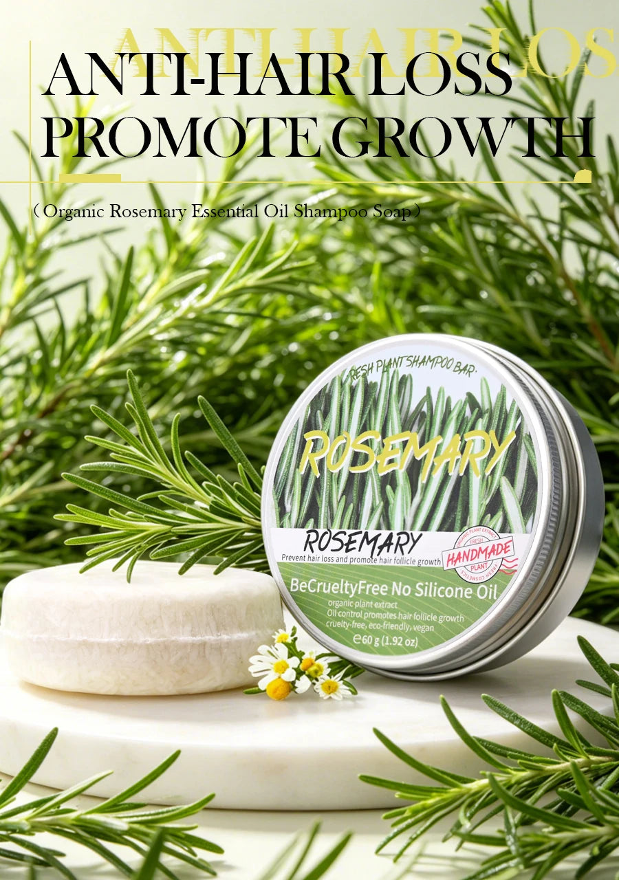 Rosemary Shampoo Soap Without Silicone Oil Plant Shampoo Soap Cleanses the Scalp Nourishes Hair Controls Oil