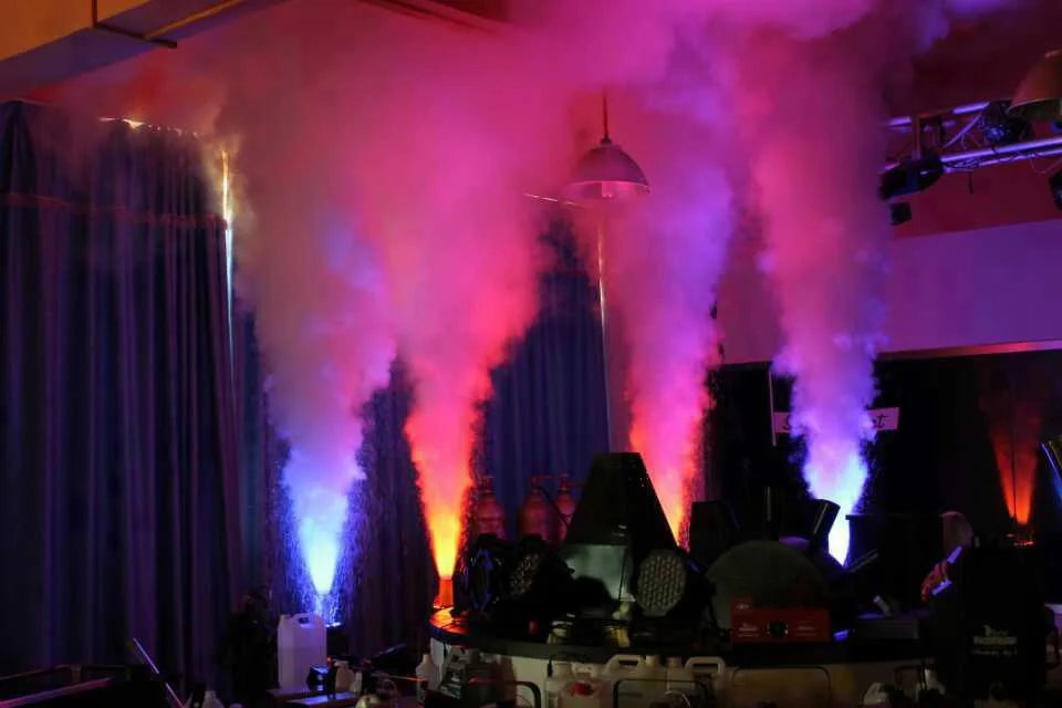 1500w Dmx Vertical Led Fog Machine Wedding Dj Bar Smoke Projection Rgb 24led Stage Light Spray Fogger For Halloween Disco Party