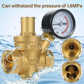 Water Pressure Regulator Brass Pressure Regulator DN20/15 Brass Adjustable Water Pressure Regulator Reducer with Gauge Meter