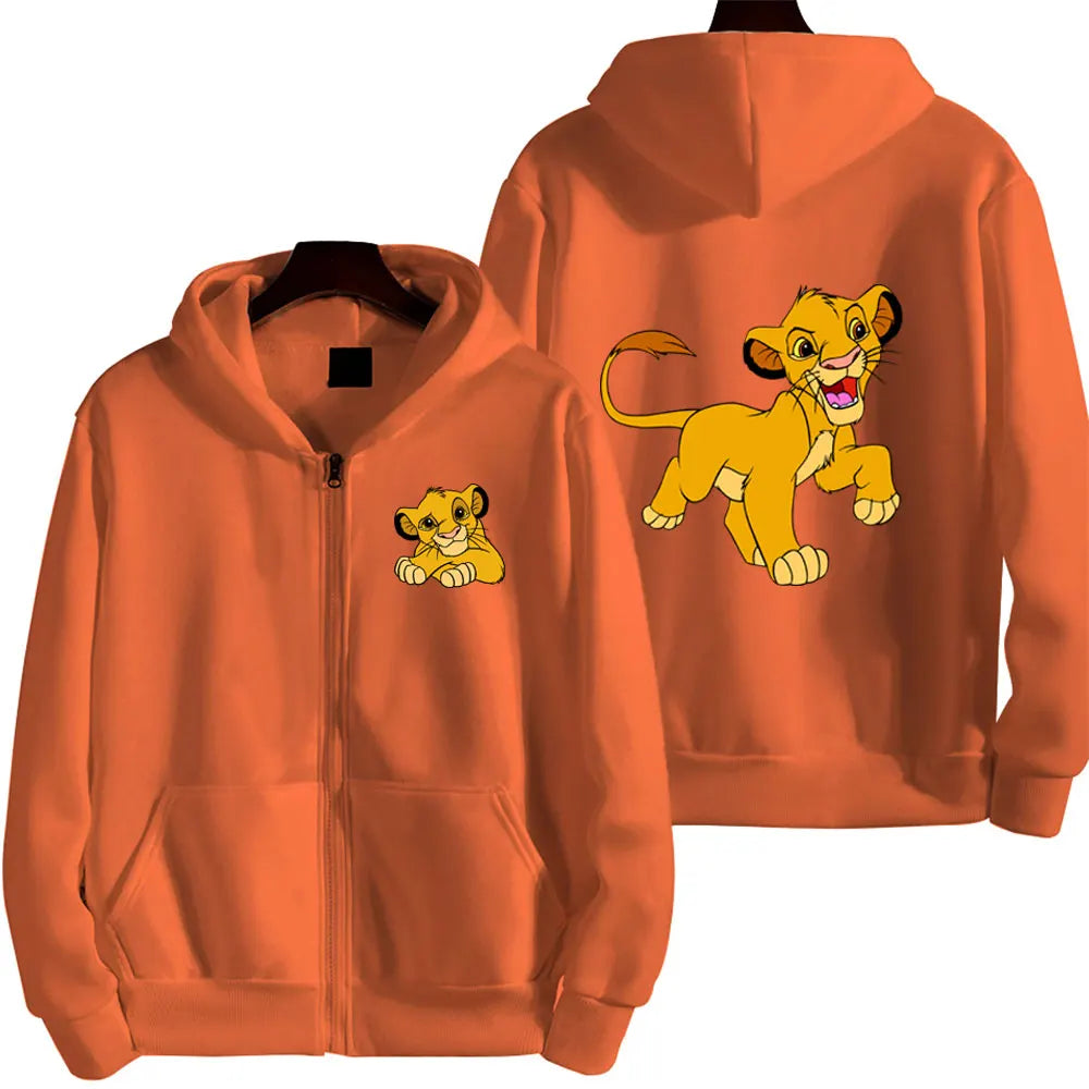 The Lion King Anime Women Zipper Hoodie Jacket Spring Autumn 2025 Fashion Men Sweatshirt Green Couple Oversized Clothes Coats