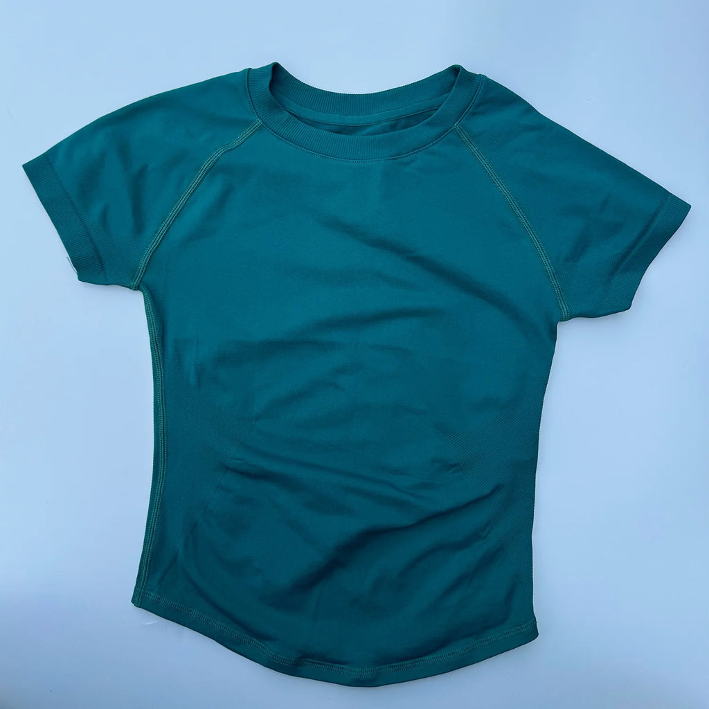 Sport Short Sleeve Top Women Seamless Yoga All-Way Stretch Clothing Running Neon Gym T Shirt Minimalist Slim Fitness Active Tee