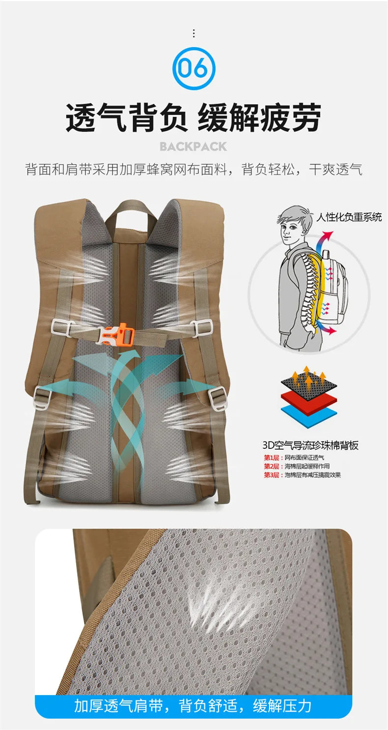 Outdoor Hiking Backpack for Women and Men Nylon Waterproof Travel Backpacks High Quality Mountaineering Camping Sports Bag