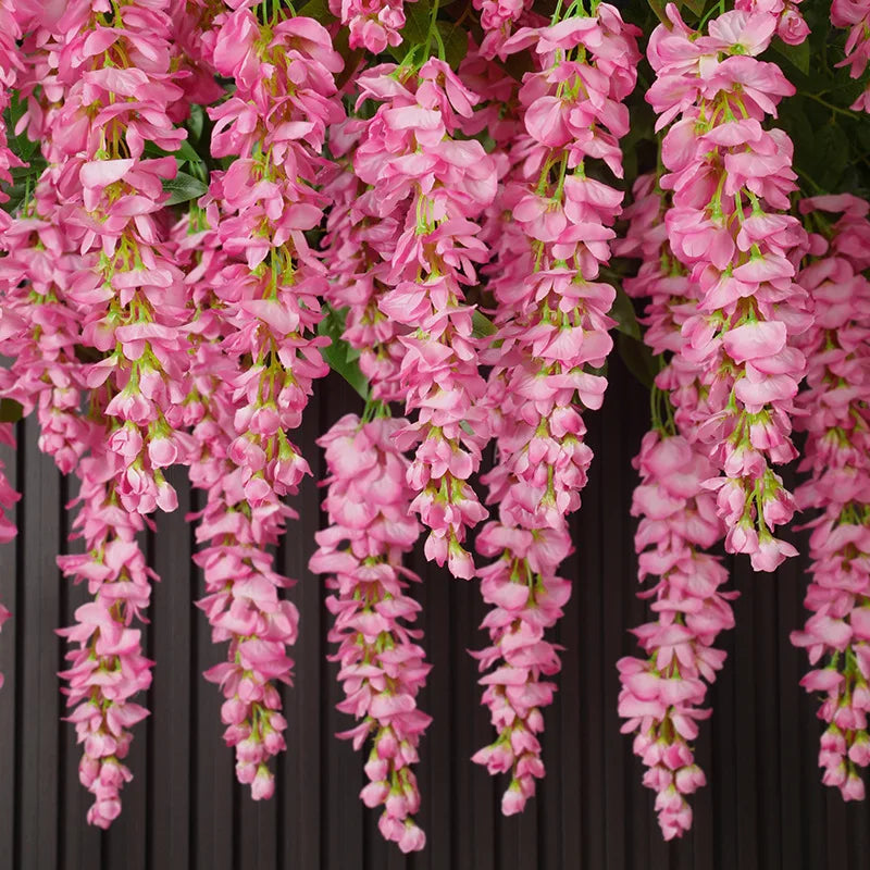 37.8'' Silk Wisteria Artificial Flowers, Fake Wisteria Floral Hanging Plant Garland, for Home Decor, Party, Floor Vase, Balcony