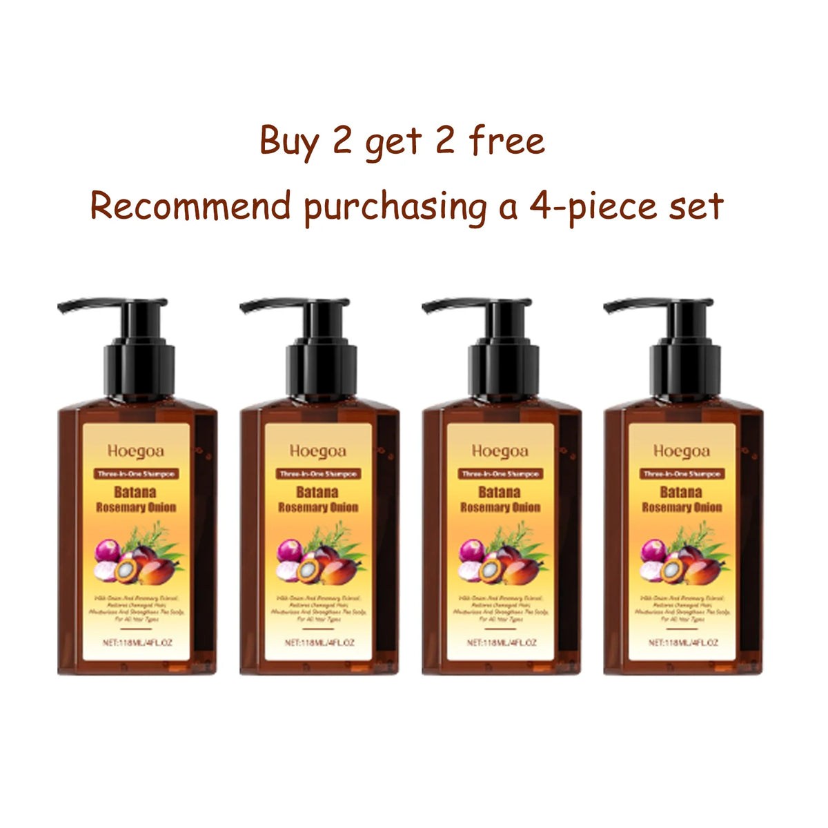 3 In 1 Batana Rosemary Onion Shampoo Deep Cleansing Remove Dandruff Soothe Scalp Anti Hair Loss Deep Nourish Hair Care Shampoo