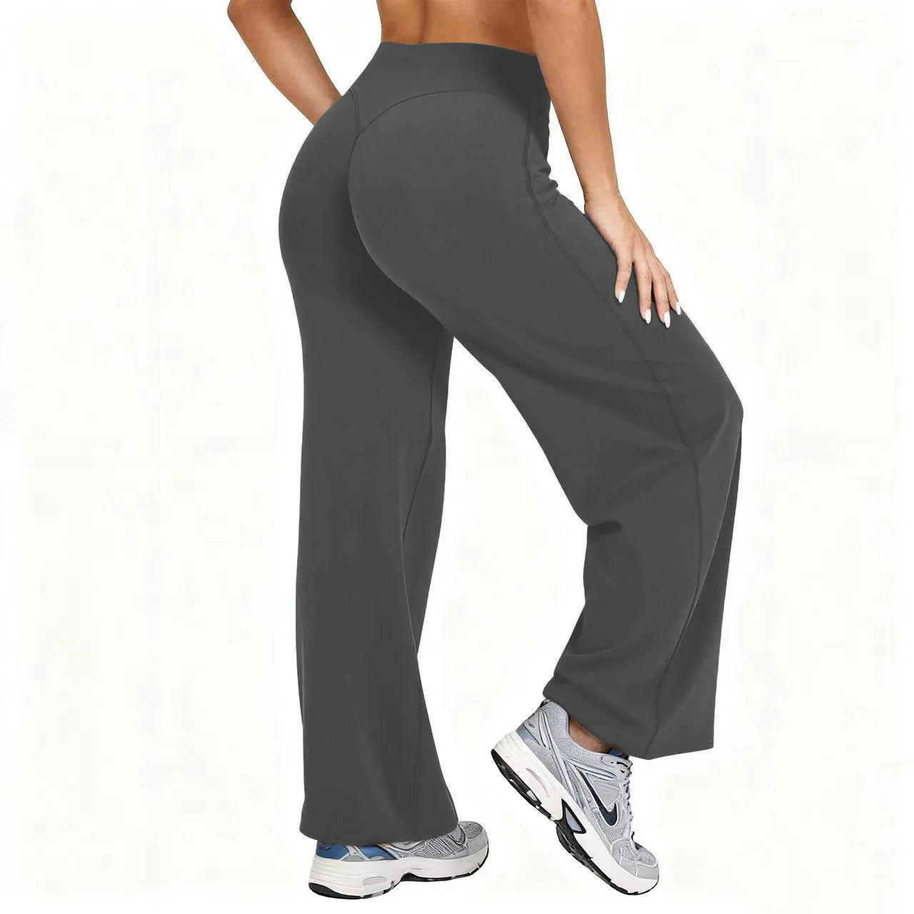 Straight-Leg Pants Ultra Soft Butter Fabric Women's Mid-Waist Yoga Pants GYM Naked Feel Pilates Running Sport Trousers