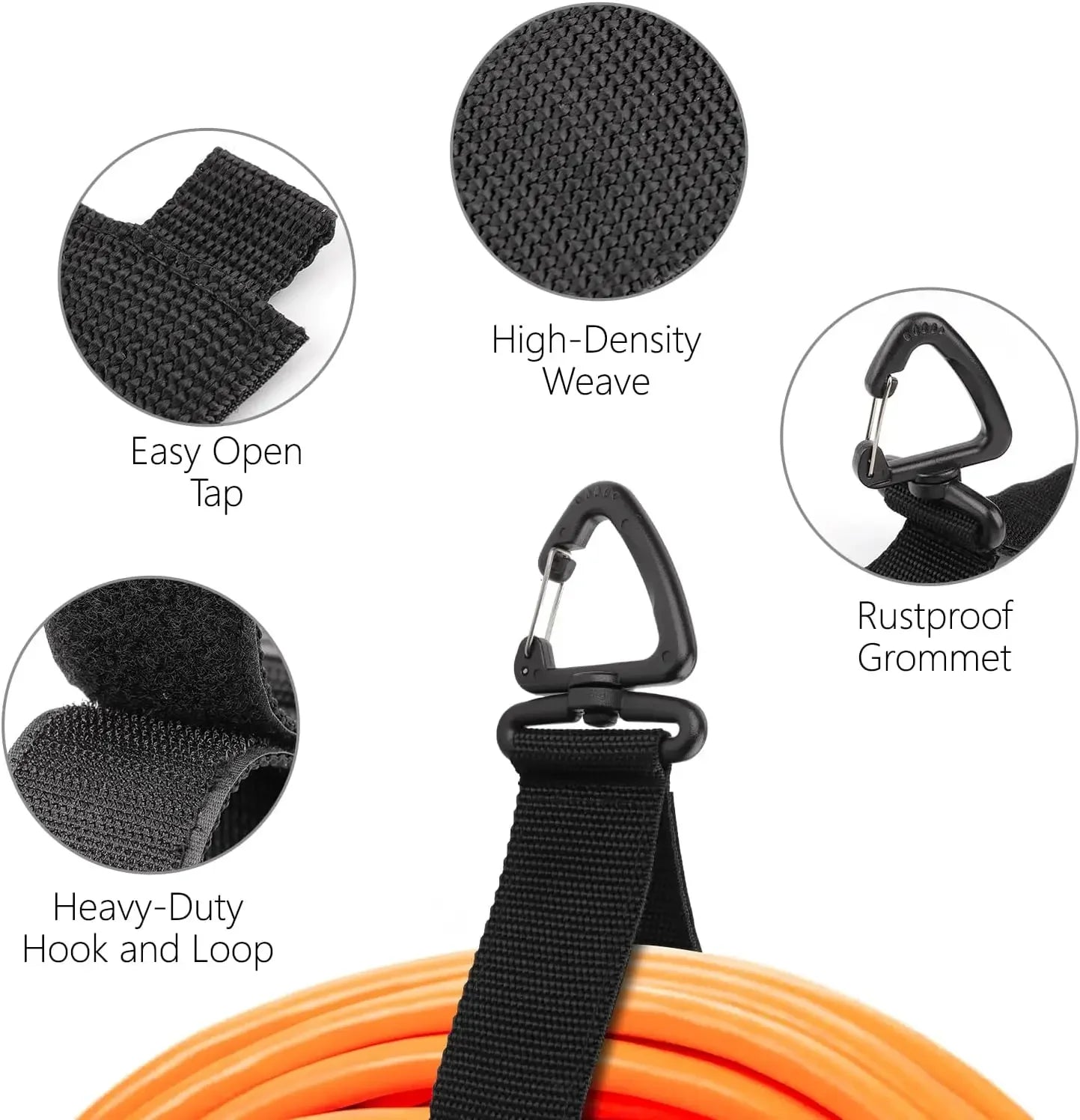 10/5/1PCS Rotate Buckle Wire Manager Power Cord Management Nylon Heavy Cord Storage Straps for Cable Hoses Car Organizer Holder