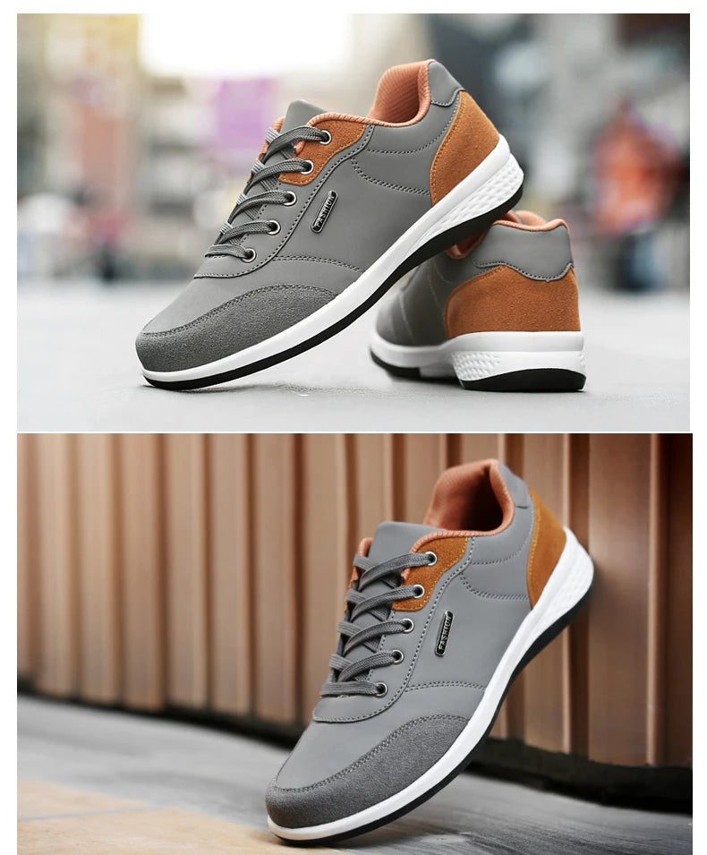 Men Shoes Sneakers PU Leather Trend Casual Shoes Fashion Breathable Leisure Male Sneakers Non-Slip Footwear Men Vulcanized Shoes