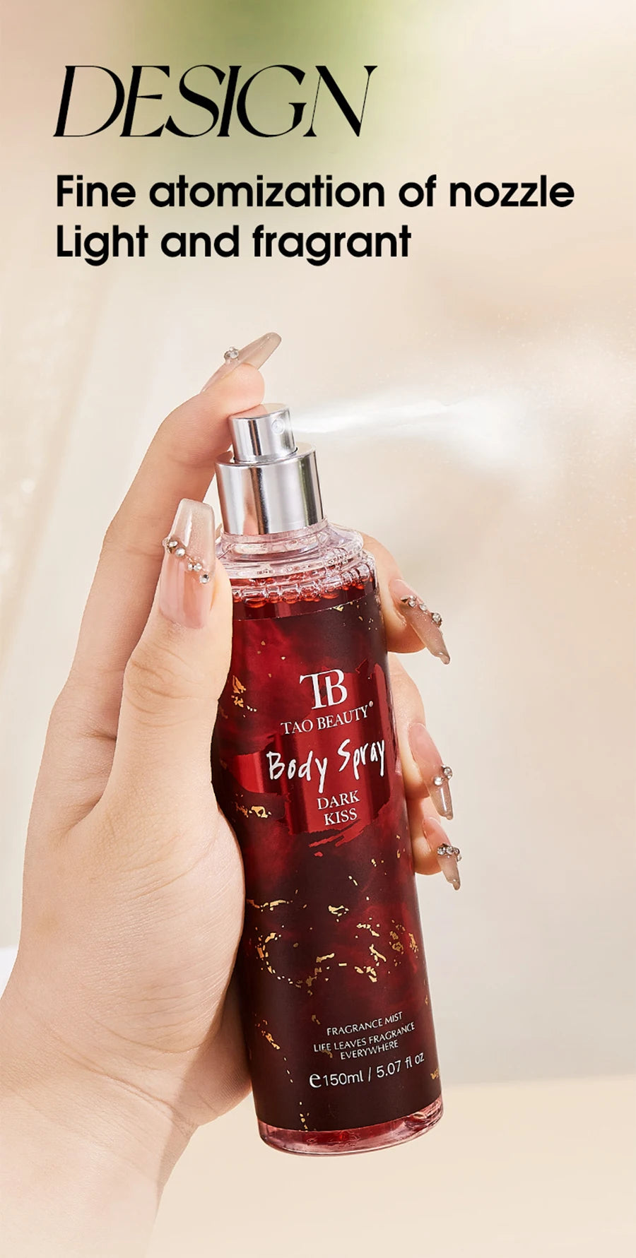150ml Fragrance Spray, Long-Lasting Perfume, Light Floral Fruity Scent, Rich Rose Blackberry Botanical Fresh Scent Spray