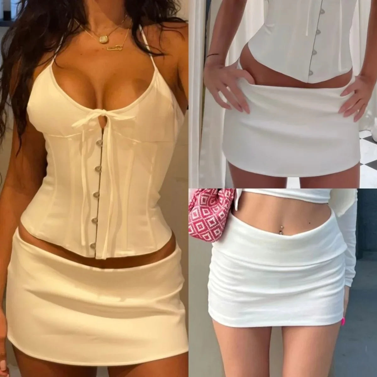 Low-Waist Ultra-Short Skirt Pants, Tight-Fitting Mini Skirt with Built-In Safety Shorts to Prevent Exposure