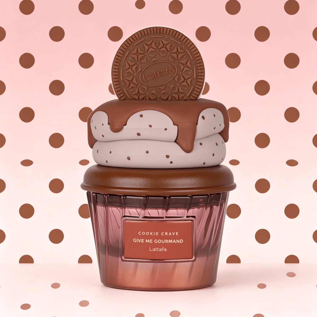 Yara Lattafa Cookie Crave Give Me Gourmand Eau De Parfum Long Lasting Sweet Cookie Cream Gourmand Fragrance Women Perfume Cute Cupcake Cookie Cap Bottle Dessert Scent Holiday Gift for Ladies
