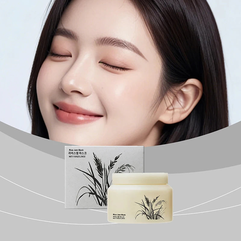 Rice Jam Hydrating Face Mask Korean Rice Brightening Smoothing Skincare Products Deep Cleansing  Nourishing Mask For Face Body